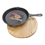 Cast Iron Sizzling Plate 16 cm - Wooden Base - Image 2