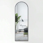 Wall Mounted Full Length Mirror With Stand  37*147 CM - Black - Image 4