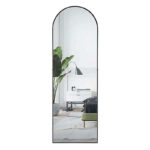 Wall Mounted Full Length Mirror With Stand  37*147 CM - Black