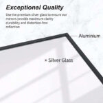 Wall Mounted Full Length Mirror With Stand  37*147 CM - Black - Image 6