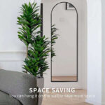 Wall Mounted Full Length Mirror With Stand  37*147 CM - Black - Image 3