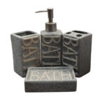 Ceramic Bathroom Set 4 Pc - Grey