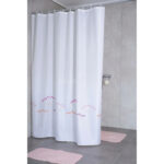 Shower Curtain Flora Leaf Design 180 x 200 cm – White with Grey - Image 3