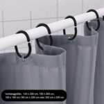 Shower Curtain Rings C Shape Heavy Duty Plastic – Black - Image 5