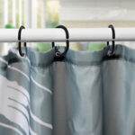 Shower Curtain Rings C Shape Heavy Duty Plastic – Black - Image 3