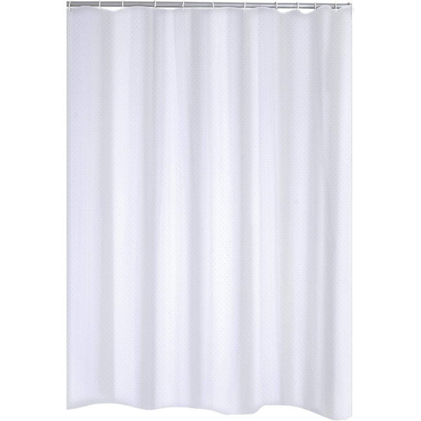 Shower Curtain Madrid Polyester 180 x 200 cm -  White & Grey