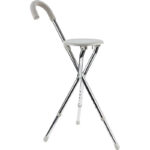 Foldable Support Cane with Seat - Grey