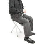 Foldable Support Cane with Seat - Grey - Image 2