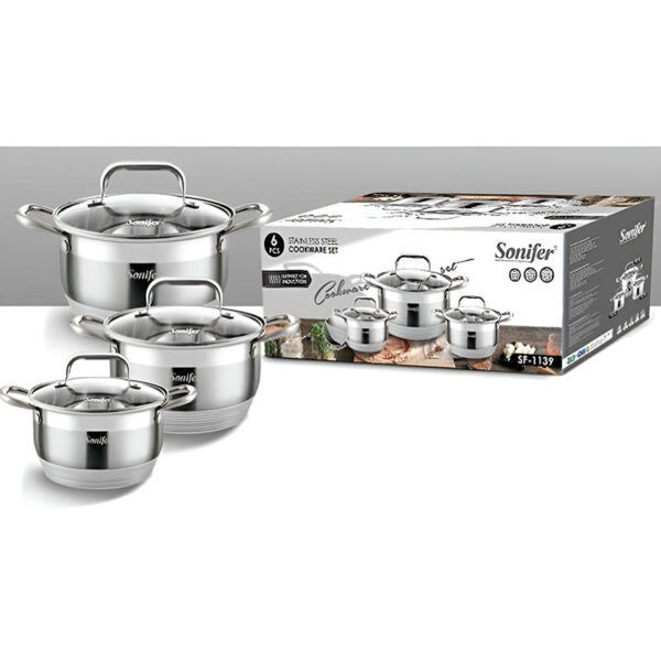 Sonifer Stainless Steel Cookware Set (6 pieces)