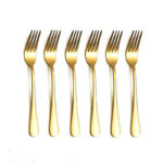 Fork Set 6 Pcs 18 cm Large – Gold