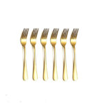 Fork Set 6 Pcs 15 cm Small – Gold