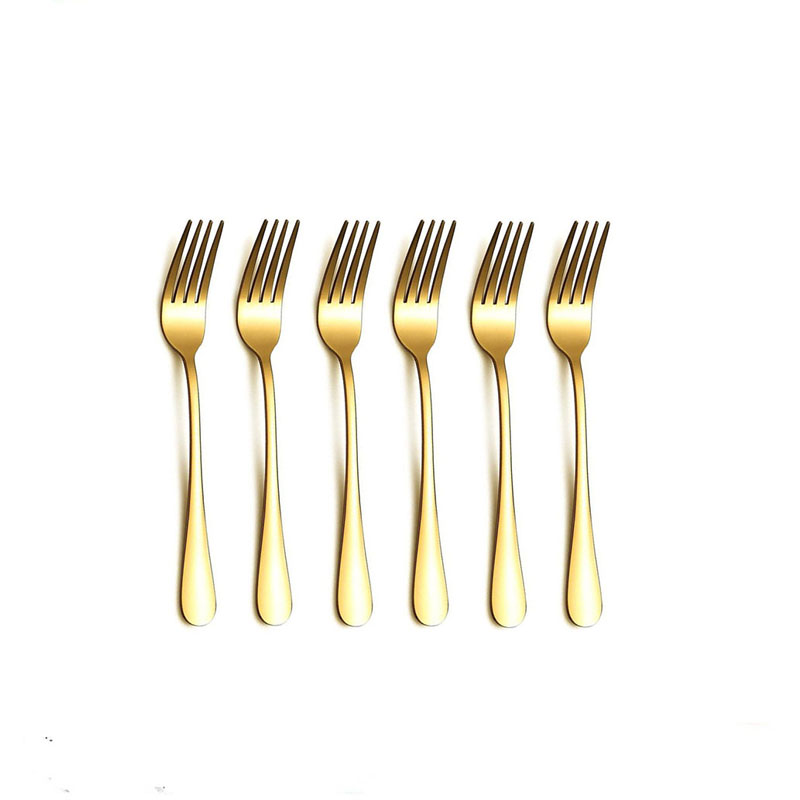 tdl 240 Fork Set 6 Pcs 15 cm Small – Gold - Image 1