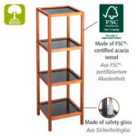 4-Tier Shelving Unit Fondi Fsc Acacia  Wood - Image 3