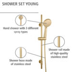Shower Set 66Cm Young Line Matt Gold - Image 6