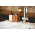Dish Liquid Dispenser With Utensil Holder Mera Smoked Bamboo - Image 5