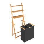 Ladder Shelf With Laundry Bin Ecori Black Bamboo - Image 3