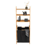 Ladder Shelf With Laundry Bin Ecori Black Bamboo - Image 2