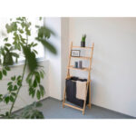 Ladder Shelf With Laundry Bin Ecori Black Bamboo - Image 5