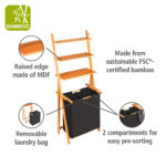 Ladder Shelf With Laundry Bin Ecori Black Bamboo - Image 4
