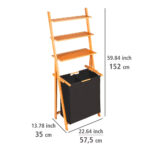 Ladder Shelf With Laundry Bin Ecori Black Bamboo - Image 6