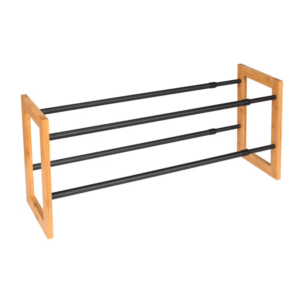 wnk 1191 (2) Shoe Rack Ecori Extandable Black Bamboo - Image 1