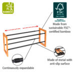Shoe Rack Ecori Extandable Black Bamboo - Image 5