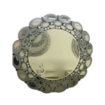 Modern Round Crushed Crystal Wall Mirror - Silver