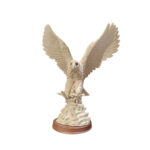 Majestic Eagle Sculpture Resin Figurine – White Textured - Image 2