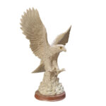 Majestic Eagle Sculpture Resin Figurine – White Textured