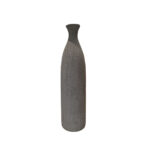 Tall Textured Floor Vase 60 cm – Grey Stone Finish