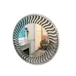 Wave Round Wall Mirror  60 x 60 cm – Silver