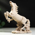 Polystone Rearing Horse Statue Look Decor Sculpture  -  Bronze - Image 5