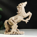 Polystone Rearing Horse Statue Look Decor Sculpture  -  Bronze - Image 6