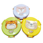 Round Animal Print Lunch Box With Built-In Spork