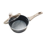Hot Chef 16 cm Marble Coating Sauce Pan Non-Stick Cookware - Black - Image 7