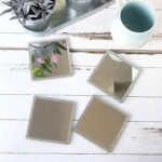 Beaded Square Mirror Coaster ( Pack Of 4 Pc ) 10x10 cm – Elegant Decorative Accent - Image 2