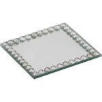 Beaded Square Mirror Coaster ( Pack Of 4 Pc ) 10x10 cm – Elegant Decorative Accent