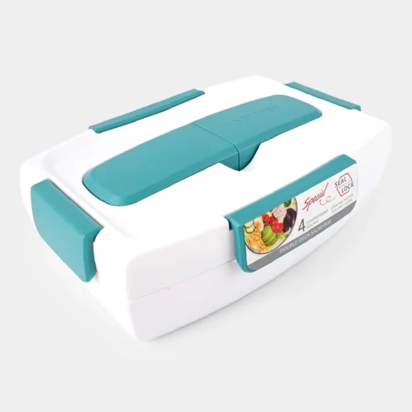 Seal Lock Lunch Box Stainless Steel 3 Compartments – White