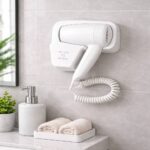 ABS Hair Dryer 1500W – White Wall Mounted - Image 2