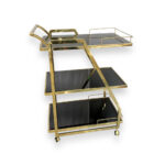 3-Tier Glass Trolley Elegant Serving Cart - Black