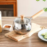 Stainless Steel Milk Pan With Glass Lid 14 cm (1200ml) - Image 2