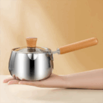 Stainless Steel Milk Pan With Glass Lid 14 cm (1200ml) - Image 3