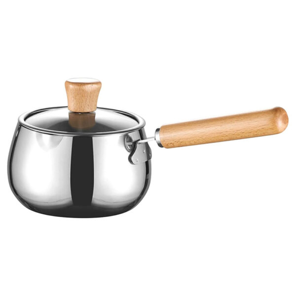 Stainless Steel Milk Pan With Glass Lid 14 cm (1200ml)