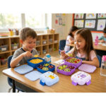 Kids Cartoon Handle Lunch Box  2-Compartment with Spoon 1150 ml - 4 Colour Choices  - Image 4