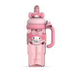 Kuromi Sanrio Girls Straw Cup 1200 ml Anime Water Bottle