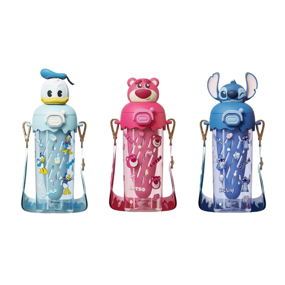 OSM-1573-New-1 Disney Character Water Bottle – 550ml (Mickey / Donald / Lotso / Stitch) - Image 1