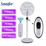 Sonifer Digital Stand Fan – 45W | 7 Blades | Remote Control - White - Image 3