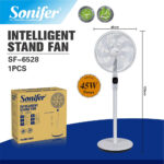 Sonifer Digital Stand Fan – 45W | 7 Blades | Remote Control - White - Image 2