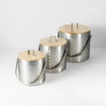 Ice Bucket with Lid & Tong – 18.5 cm - Silver - Image 5