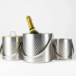 Ice Bucket with Lid & Tong – 14 cm - Silver - Image 5